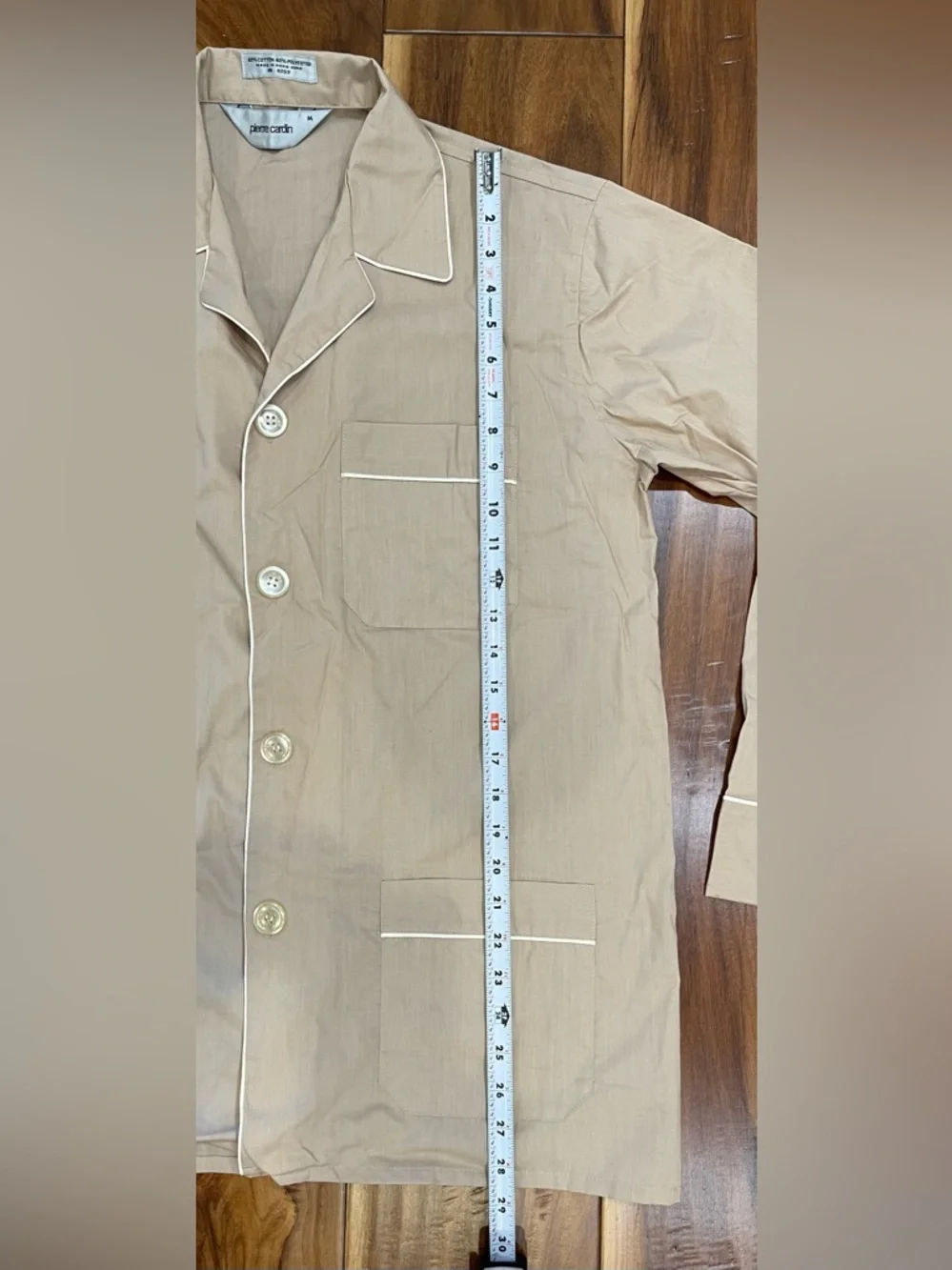 Vintage 70’s Pierre Cardin 2 piece Men’s M beige pajama set - Picture 6 of 9